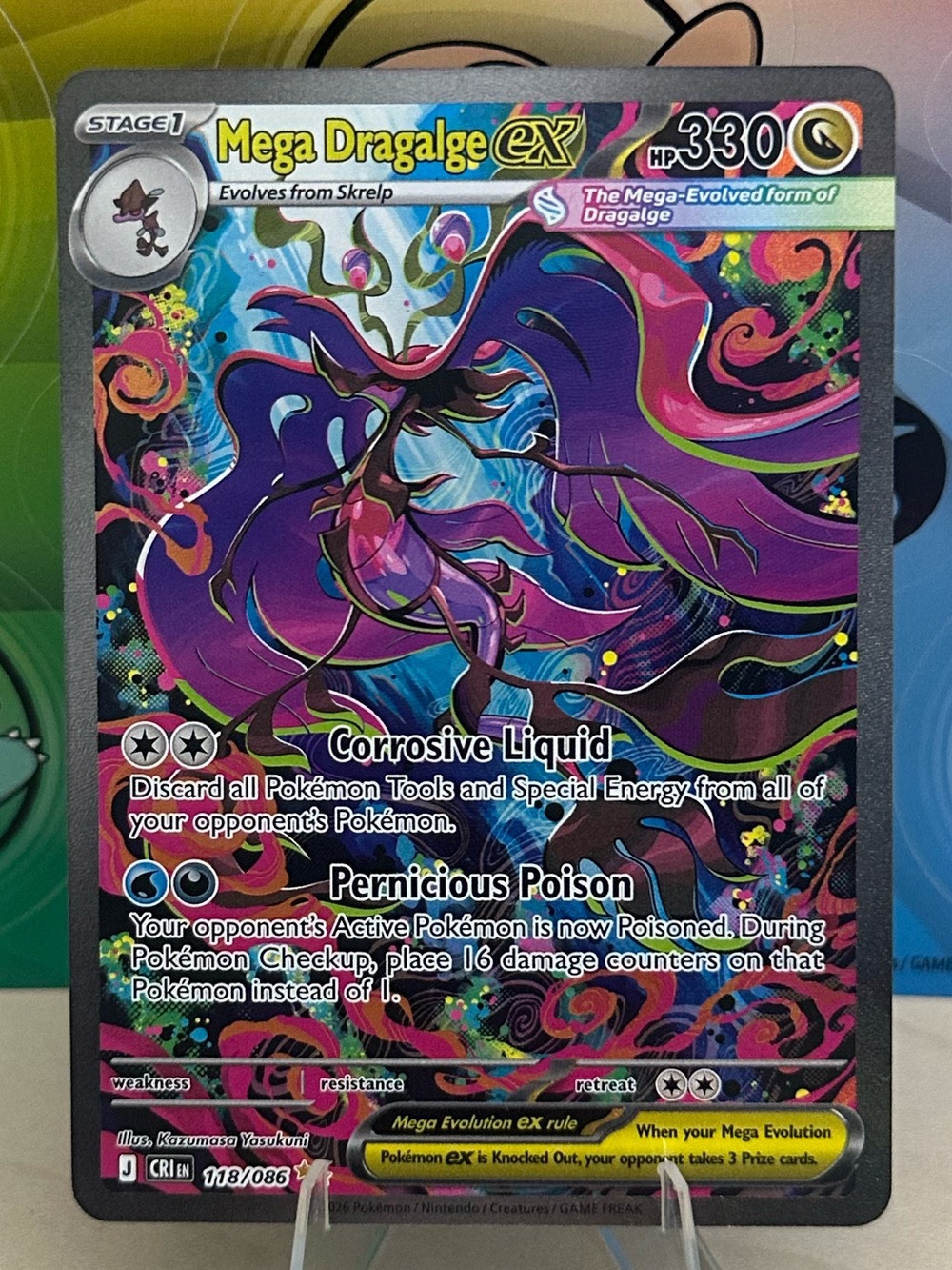 Pokémon TCG Mega Dragalge ex - 118/086 - ME04: Chaos Rising (CRI)
Mint/NM